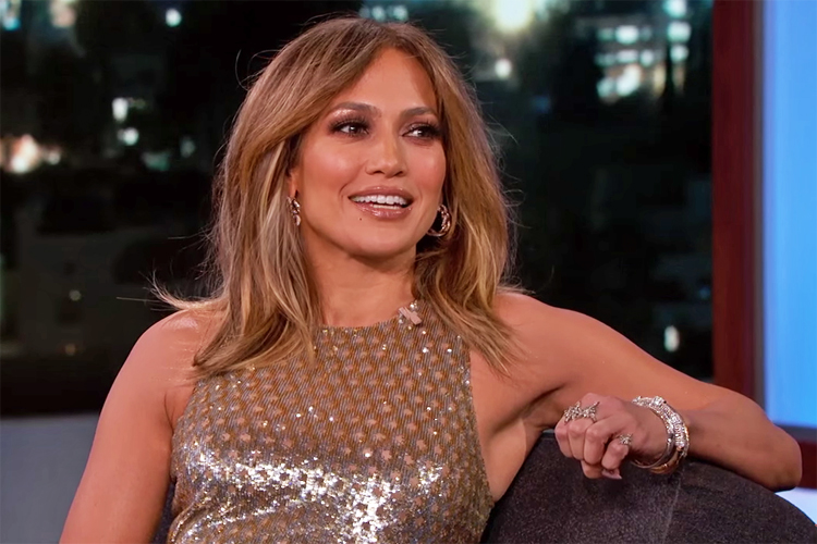 Jennifer Lopez shines in Le Vian diamonds on “Jimmy Kimmel Live”