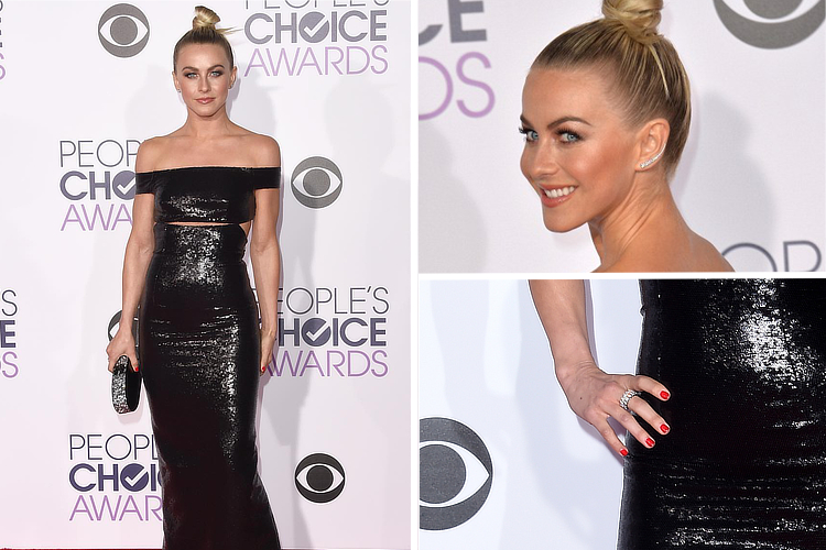 Julianne Houghs: sexy in black and diamonds at the 2016 People's Choice Awards