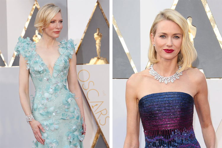 Cate Blanchett and Naomi Watts at the 2016 Oscars