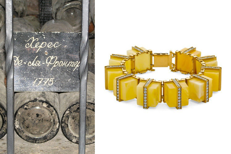 Sherry de la Frontera of 1775 and a Monartti amber bracelet
