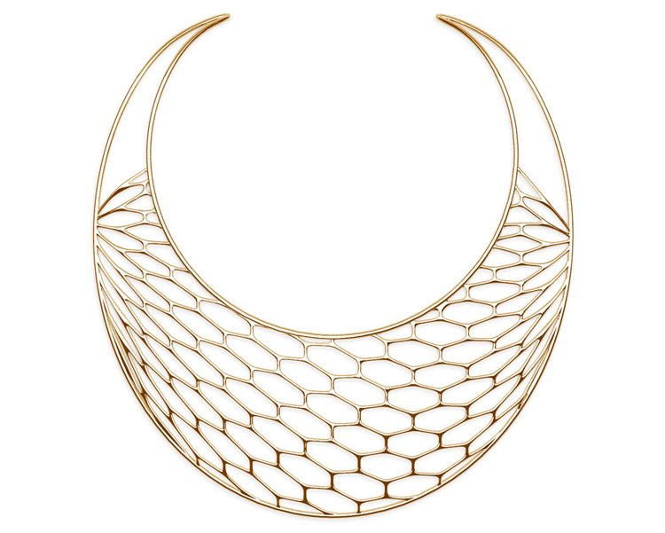 The HIVE: a 3D-printed necklace made from 18-karat gold | Photo: Daniel Christian Tang