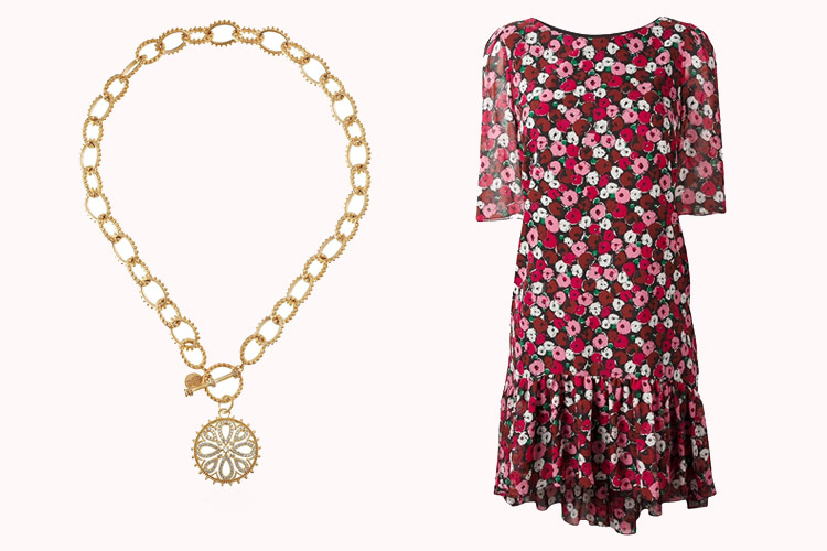 Freida Rothman Necklace | Saint Laurent Dress